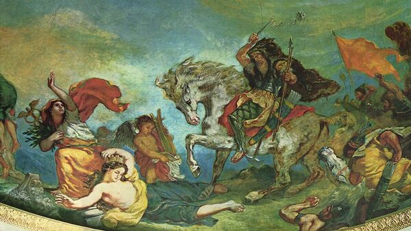 Аттила. Фрагмент фрески Эжена Делакруа Аттила. Фрагмент фрески Эжена Делакруа