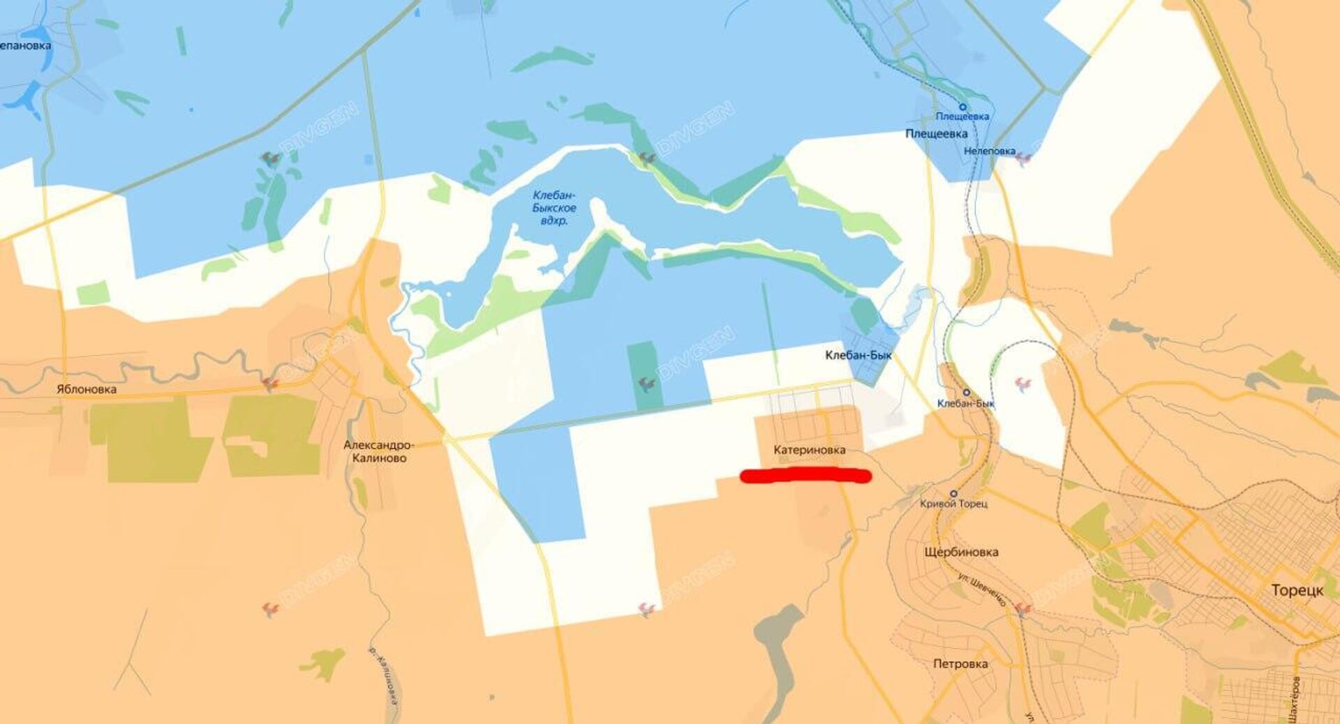 Кадры объективного контроля из Катериновки на юго-востоке Клебан-Быкского водохранилища - РИА Новости, 1920, 20.08.2025