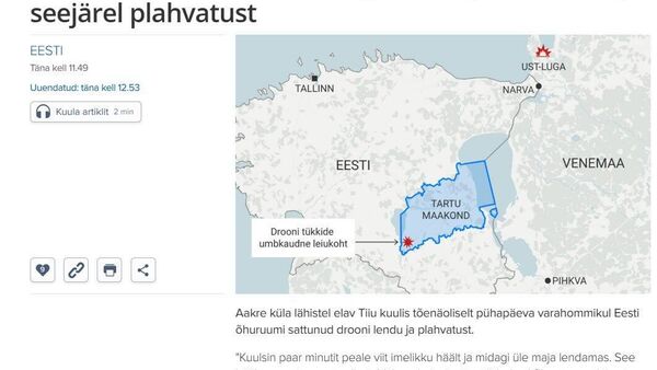 Украинский дрон со взрывчаткой упал в Эстонии