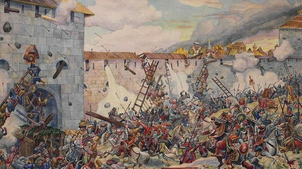 Эрнста Лисснер Тохтамыш штурмует стены Кремля в 1382 году 