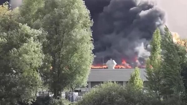 В порту Гамбурга вспыхнул мощный пожар на складе, слышны взрывы боеприпасов