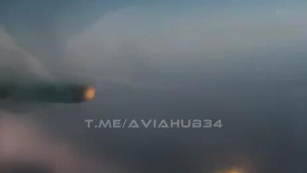 Пуск ОТРК «Искандер», снятый с борта Су-34