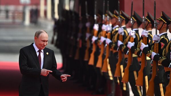 Главы иностранных делегаций перед парадом в Пекине