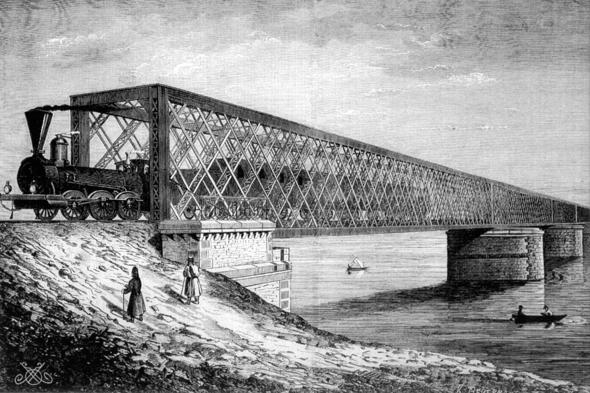 Киевский железнодорожный мост Аманда Струве, 1870 год - РИА Новости, 1920, 06.09.2025