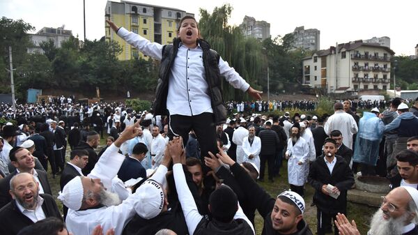 Паломники-хасиды, прибывшие в город Умань на празднование Нового года Рош ха-Шана. 