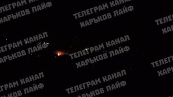 Видео прилёта по Харькову и отключения света после одного из взрывов