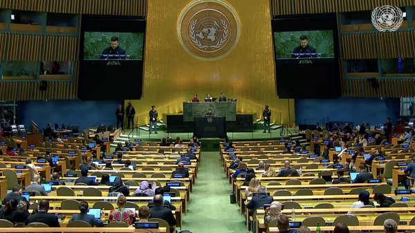 Владимир Зеленский выступает на ГА ООН 24 сентября 2025 года