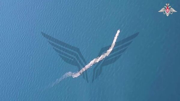 Минобороны опубликованы кадры уничтожения безэкипажного катера ВСУ в акватории Черного моря вблизи побережья Крыма