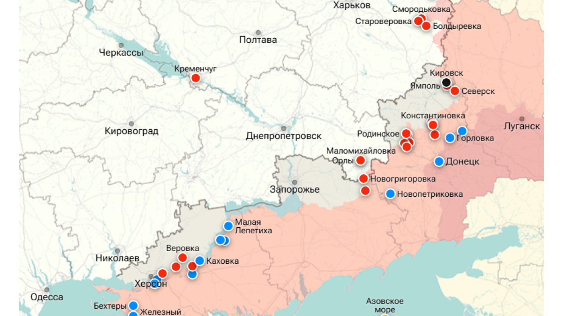 Карта СВО Карта СВО - РИА Новости, 1920, 27.09.2025