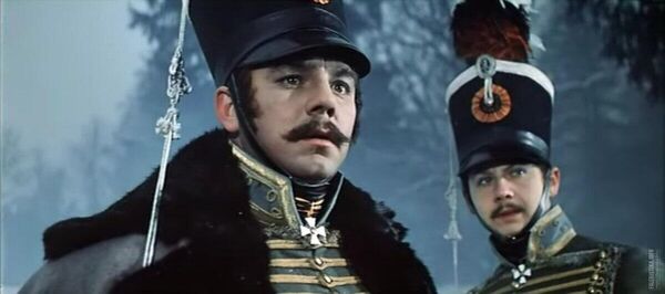 Николай Рыбников в роли Василия Денисова (кадр из фильма Война и мир, 1965 г.)