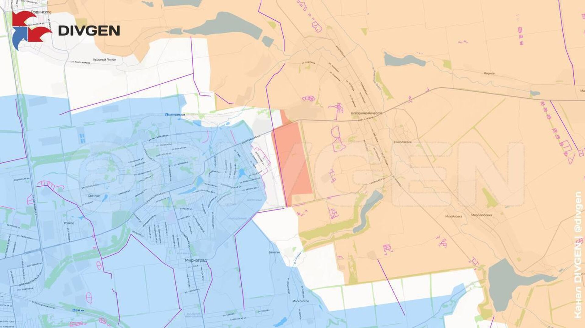 Изменения линии фронта за минувшие сутки нанёс на карту канал DivGen: - РИА Новости, 1920, 27.09.2025