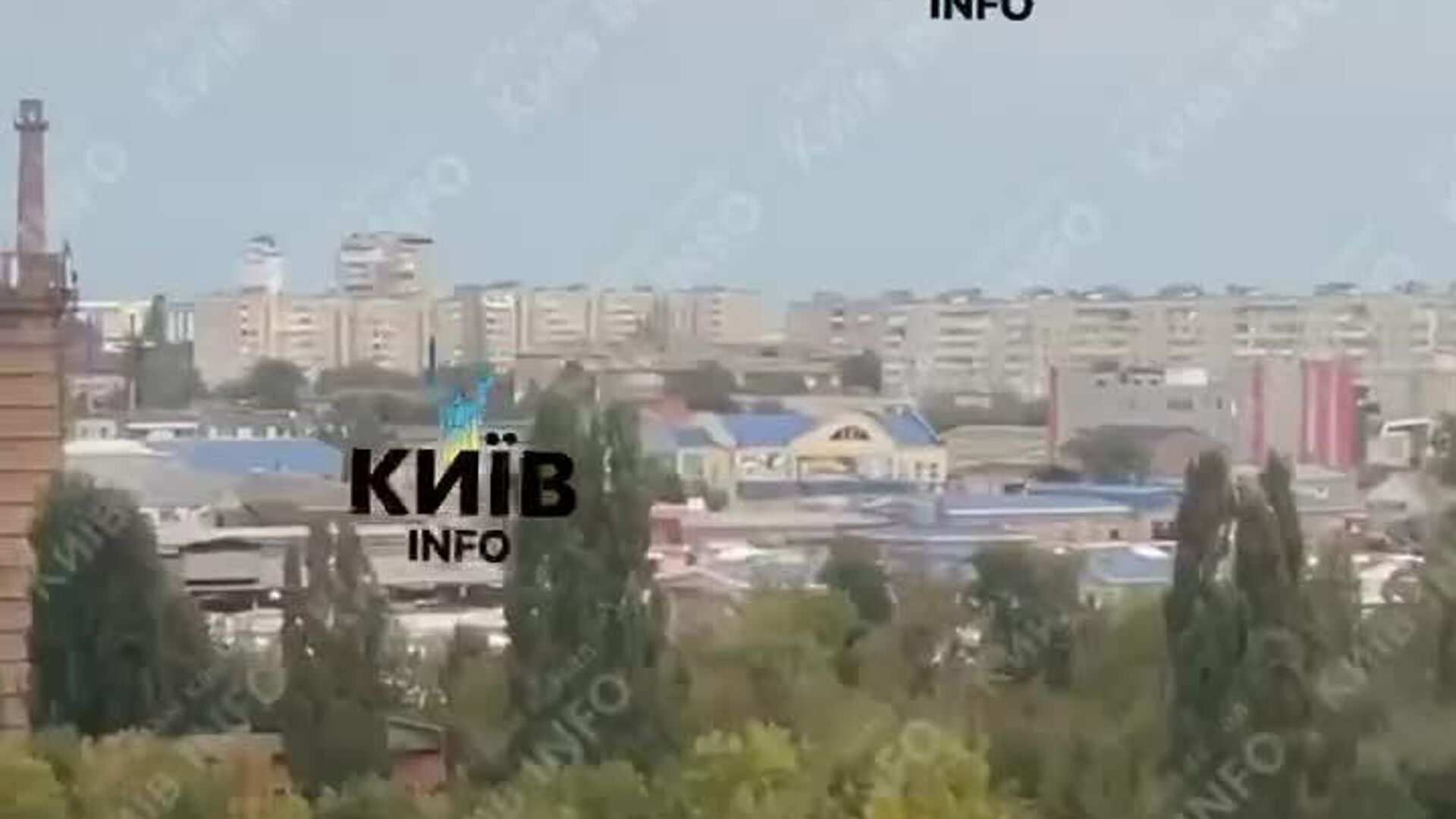 Момент прилёта по целям в Белой Церкви и кадры дыма над городом. 