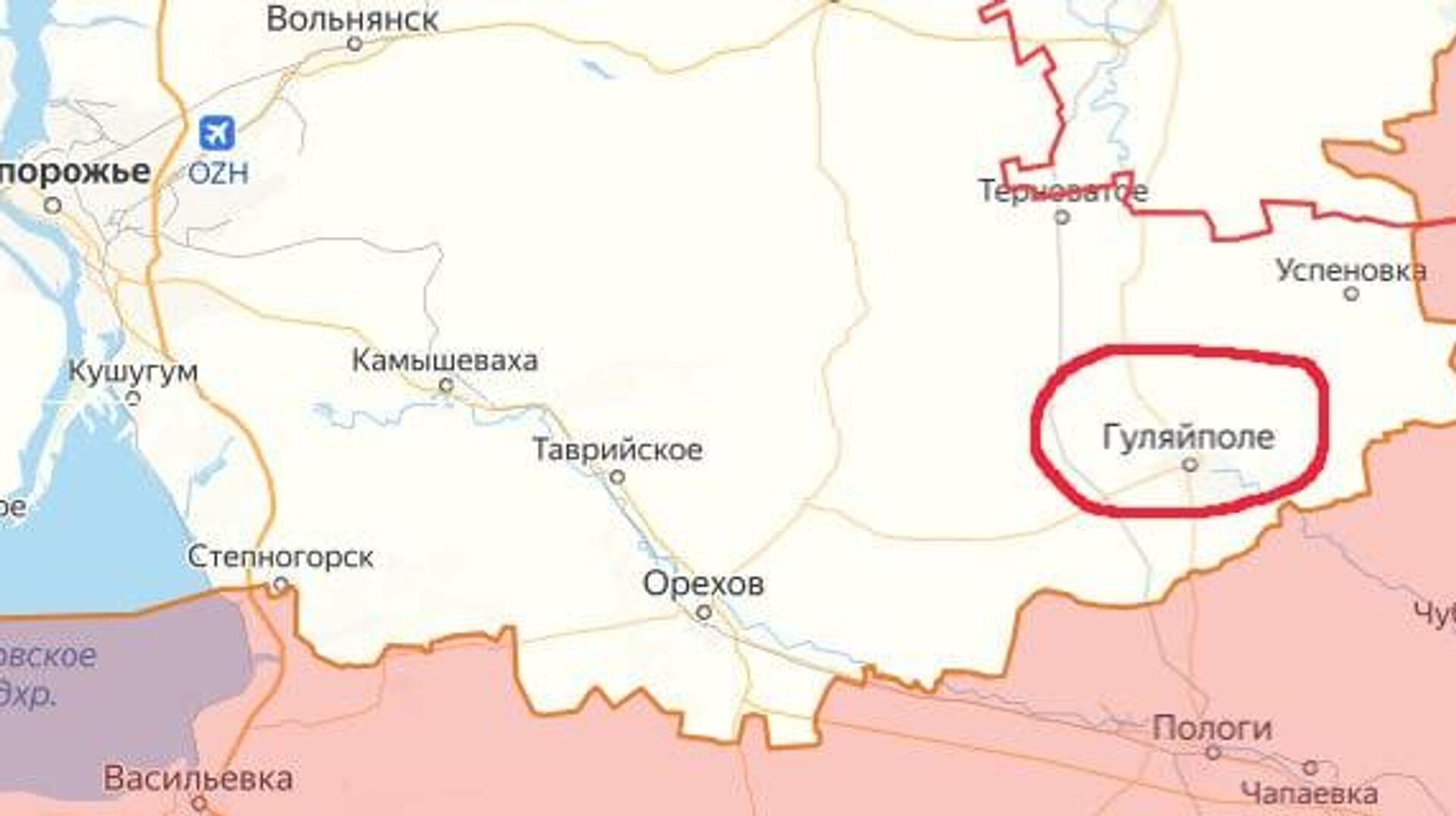 Гуляйполе в Запорожской области может оказаться в оперативном окружении Гуляйполе в Запорожской области может оказаться в оперативном окружении - РИА Новости, 1920, 07.11.2025