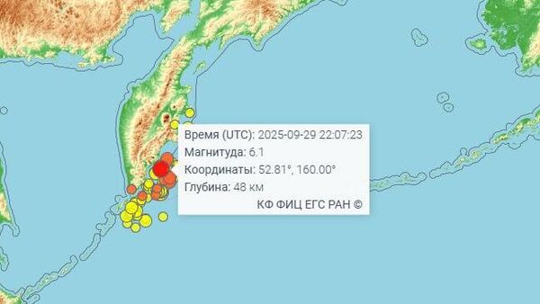 Землетрясение магнитудой 6,1 произошло у берегов Камчатки