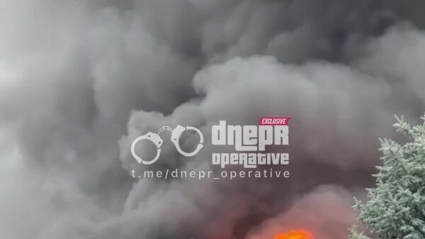 В центре Днепропетровска масштабный пожар после атаки беспилотников