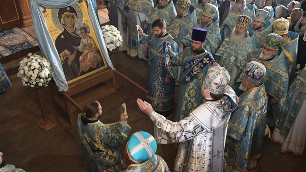 Спустя 11 лет Иверская икона Божьей Матери вернулась в возрождаемый монастырь под Донецком