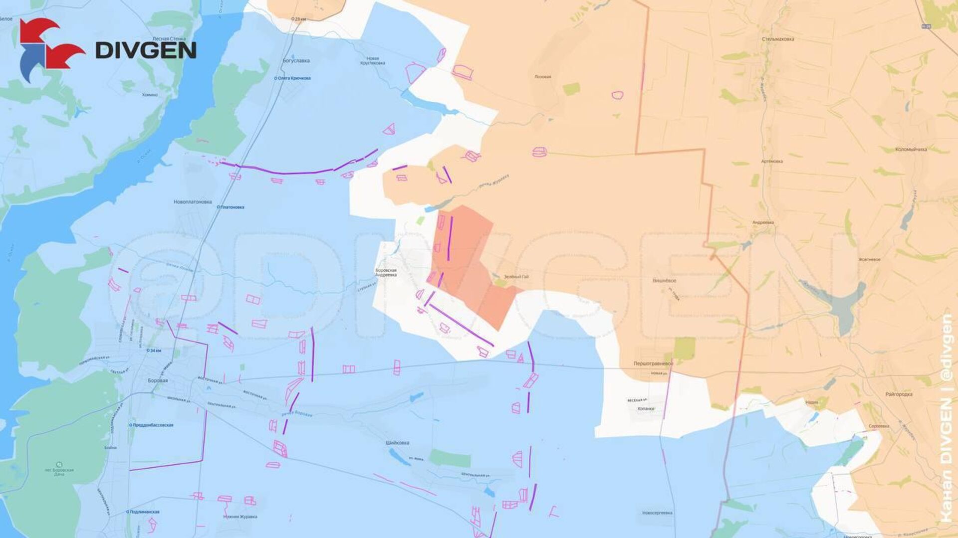 Изменения линии фронта нанёс на карту канал DivGen - РИА Новости, 1920, 01.10.2025