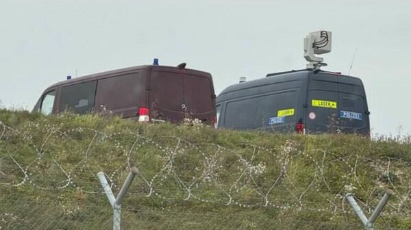 Полицейский лазер в аэропорту Мюнхена