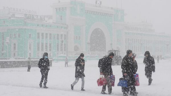 Снегопад в Новосибирске