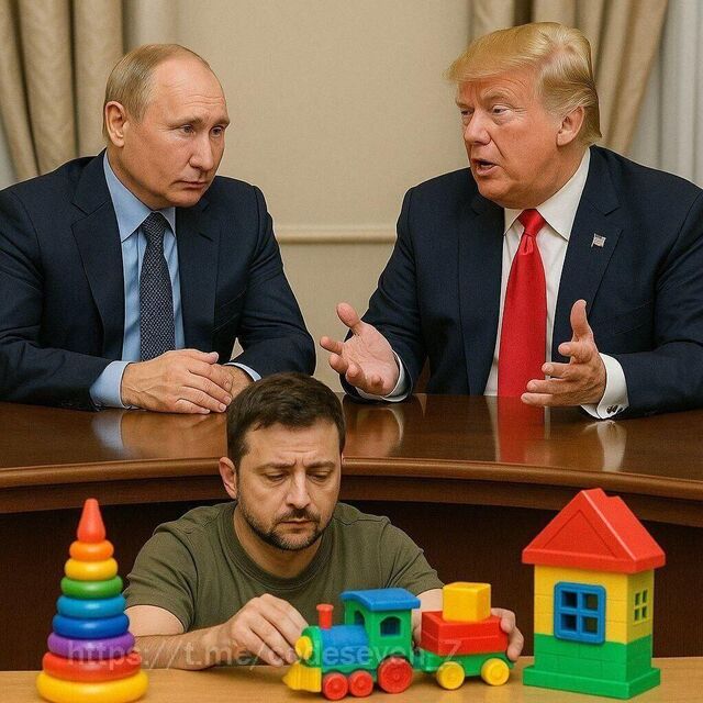 © Фото : сгенерировано ИИ Заочная встреча на троих. Эскалация в войне в Вашингтоне, кажется, притормаживается, но это не точно