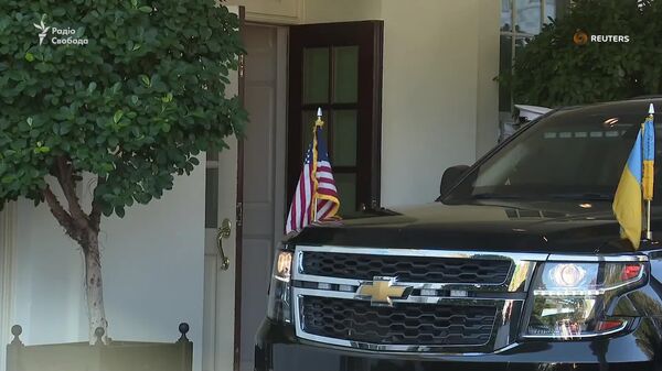 Кадры отъезда украинской делегации из Белого дома