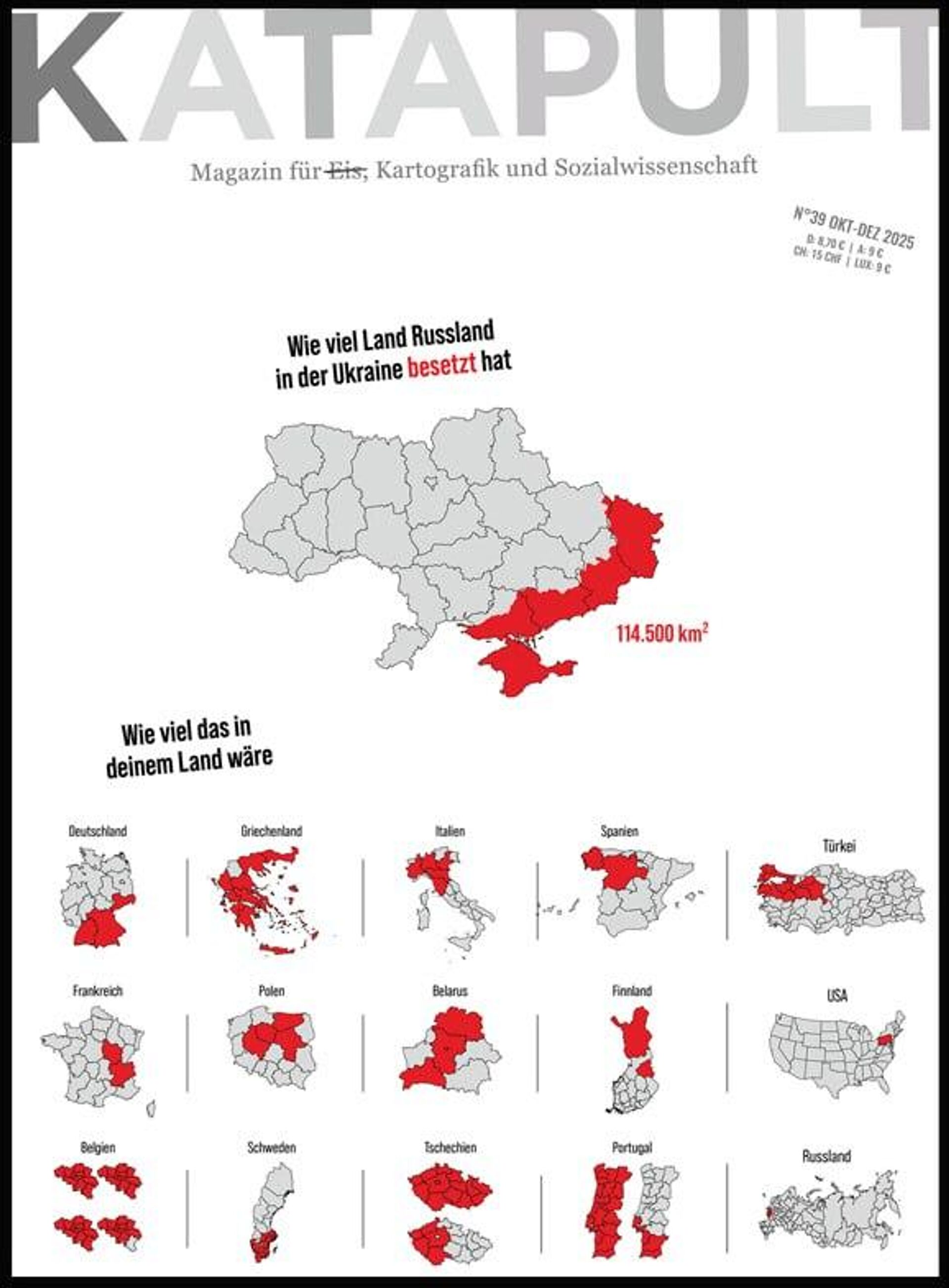 Немецкий журнал KATAPULT продемонстрировал, как выглядят территориальные потери Украины на картах других стран - РИА Новости, 1920, 20.10.2025