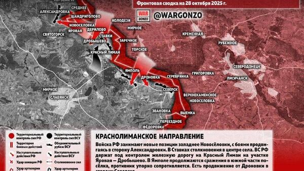 Ситуация на фронте к утру 28 октября от канала «WarGonzo»: