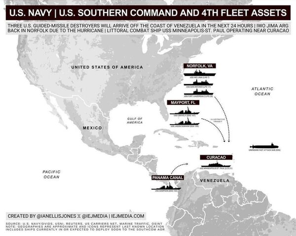 Карта. У побережья Венесуэлы