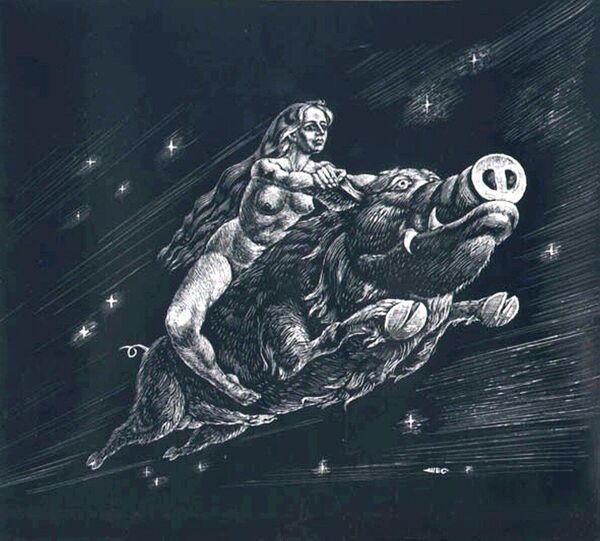 Наташа и боров (картинка из социальных сетей)