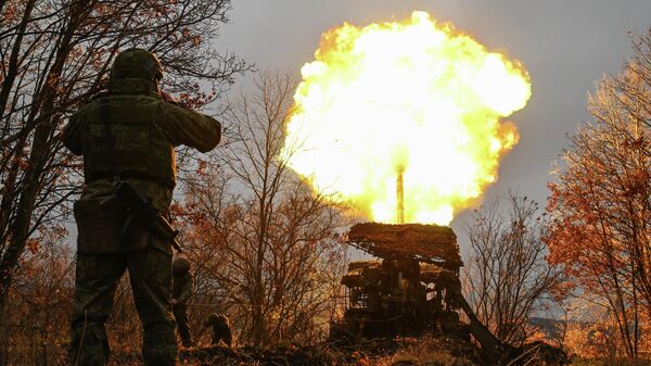 Боевая работа самоходной пушки 2С7 Пион группировки Запад