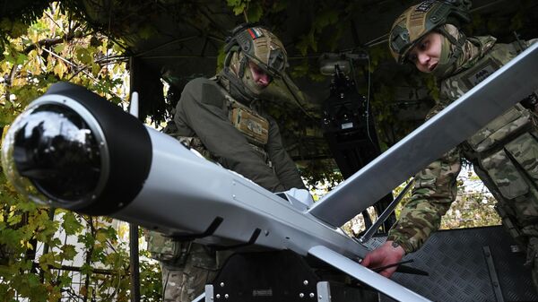 Боевая работа расчета БПЛА Ланцет группировки Центр