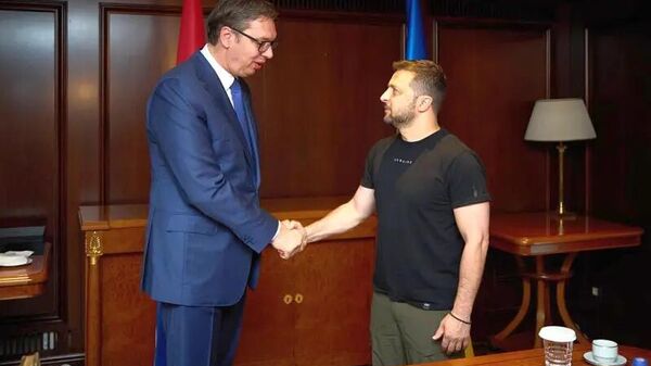 Вучич и Зеленский на саммите Украина — Балканы в Афинах в августе 2023 года.