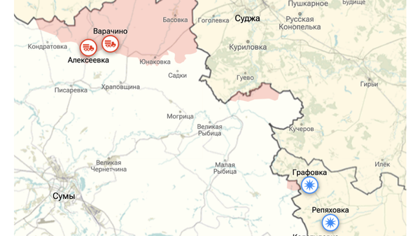 Карта Курской и Сумской областей