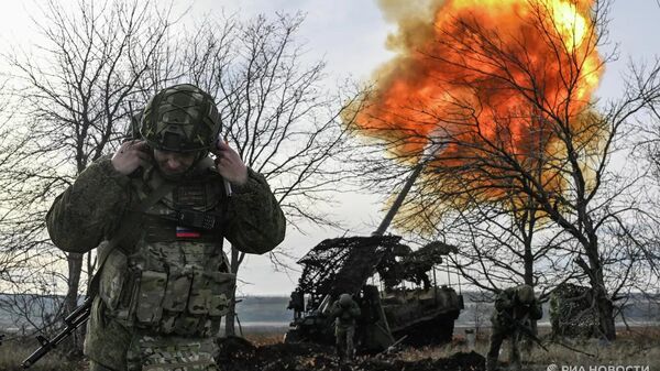 Боевая работа расчета САУ 2С7 Пион 45-й артбригады на Купянском направлении