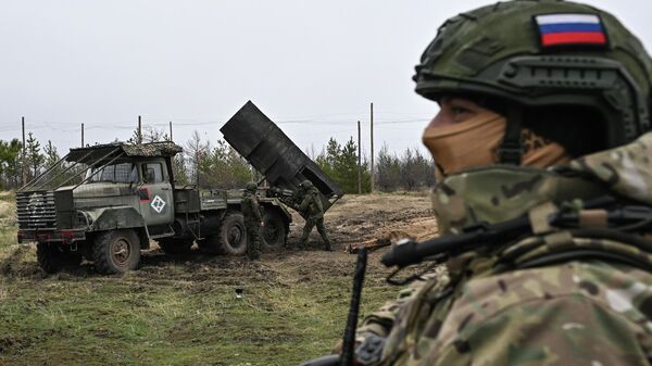 Боевая работа расчета РСЗО Град 83-го самоходного артполка на Краснолиманском направлении СВО