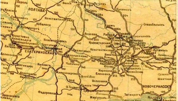 Схема железных дорог Донбасса