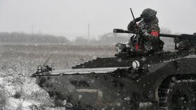 Работа танков Т-72Б в южном секторе СВО