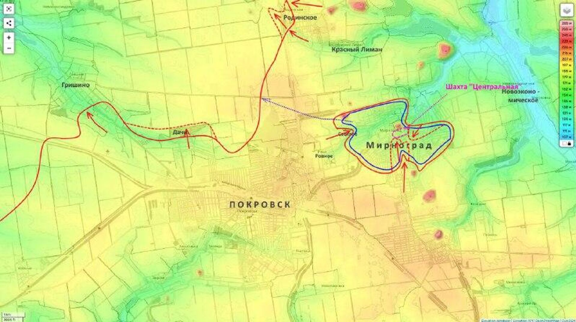 Покровское направление: Мирноград — обстановка на утро 11 - РИА Новости, 1920, 11.12.2025