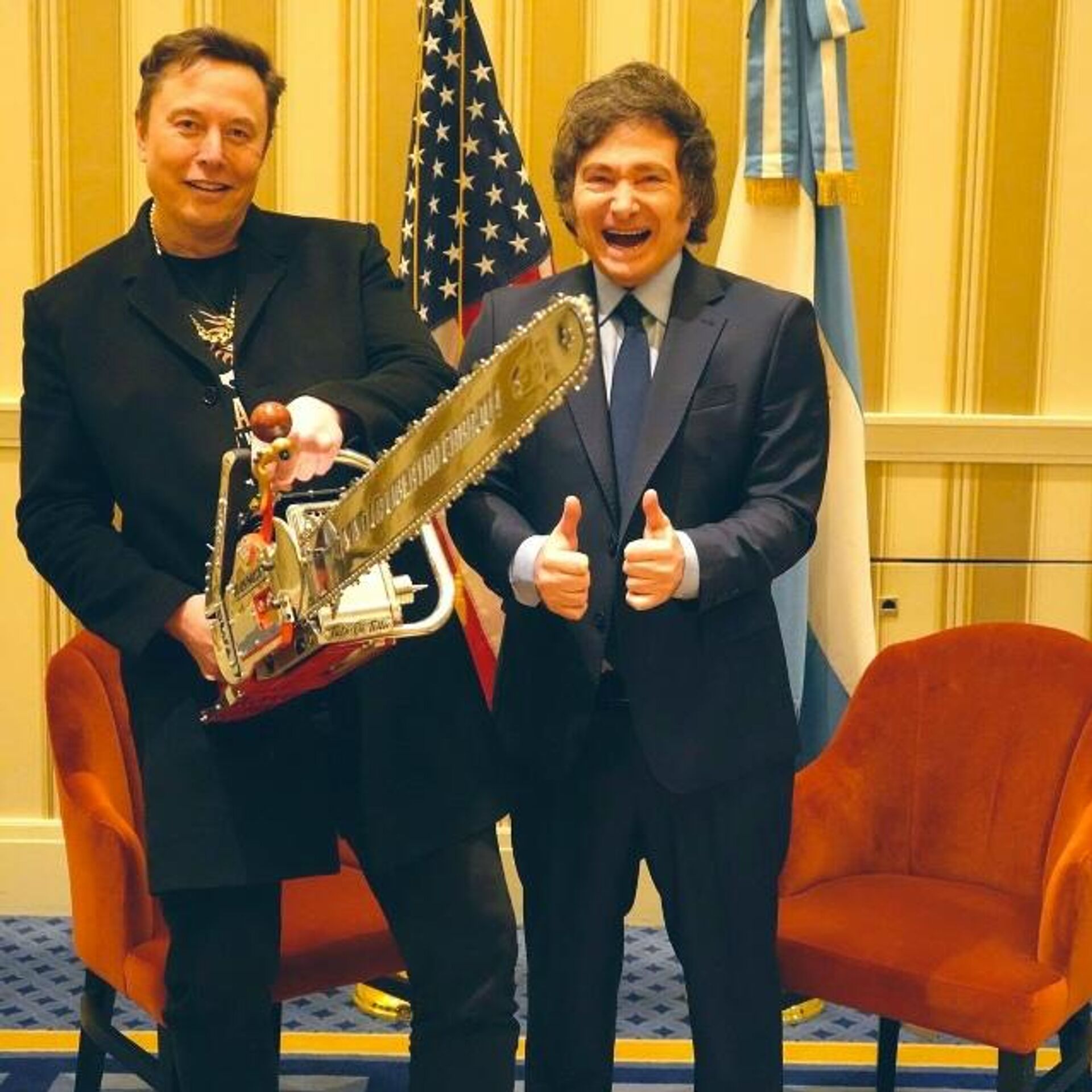 Маск и Милей - РИА Новости, 1920, 13.12.2025