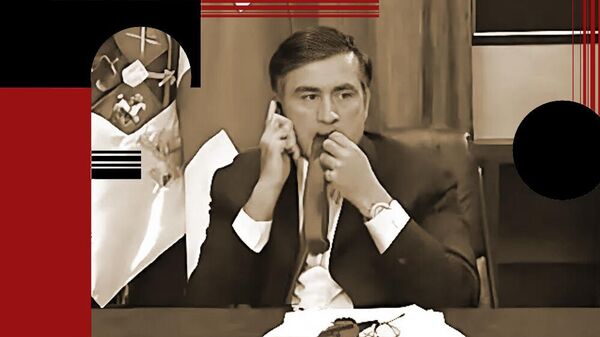 Саакашвили и галстук. Август 2008