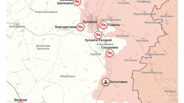 Карта ЛНР и Харьковской области