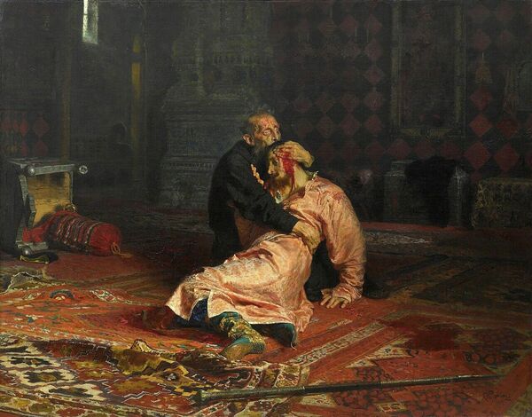 Илья Репин Иван Грозный и сын его Иван 16 ноября 1581 года, 1885 год