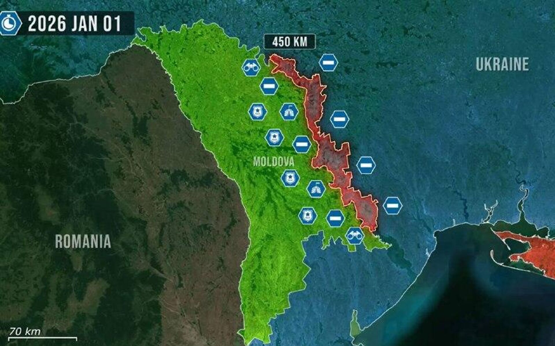 ‼‼ Украина и Молдова якобы полностью изолировали российский контингент в Приднестровье с полуночи 1 января, сообщают западные Reporting From Ukraine и Euromaidan Press - РИА Новости, 1920, 12.01.2026