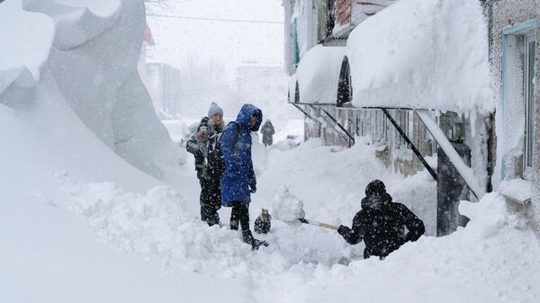 Снегопад в Петропавловске-Камчатском