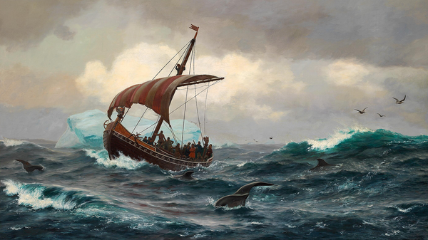 Летняя ночь у побережья Гренландии около 1000 года