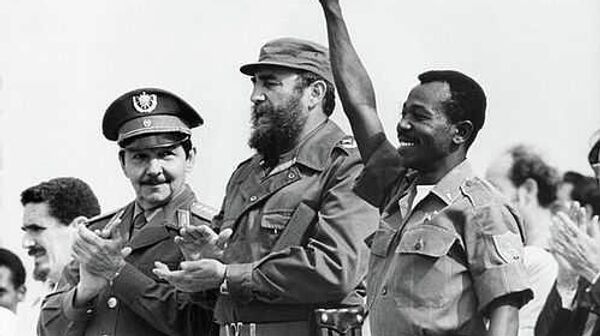 Рауль, Фидель и Менгисту Хайле Мириам
