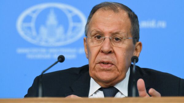 Пресс-конференция министра иностранных дел России Сергея Лаврова