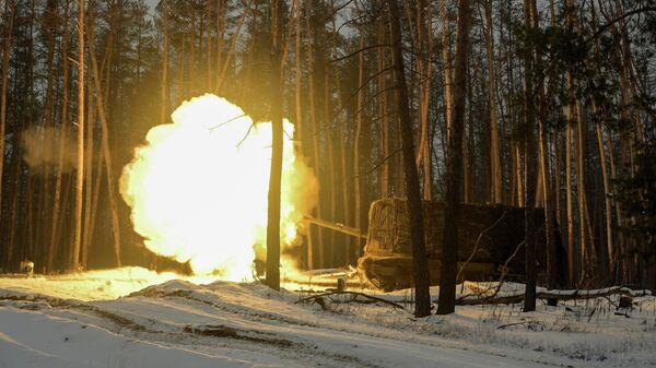 Боевая работа танкистов группировки войск Запад в ЛНР