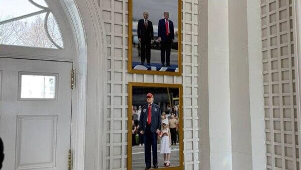 Трамп повесил совместное фото с Владимиром Путиным на встрече на Аляске в Белом доме