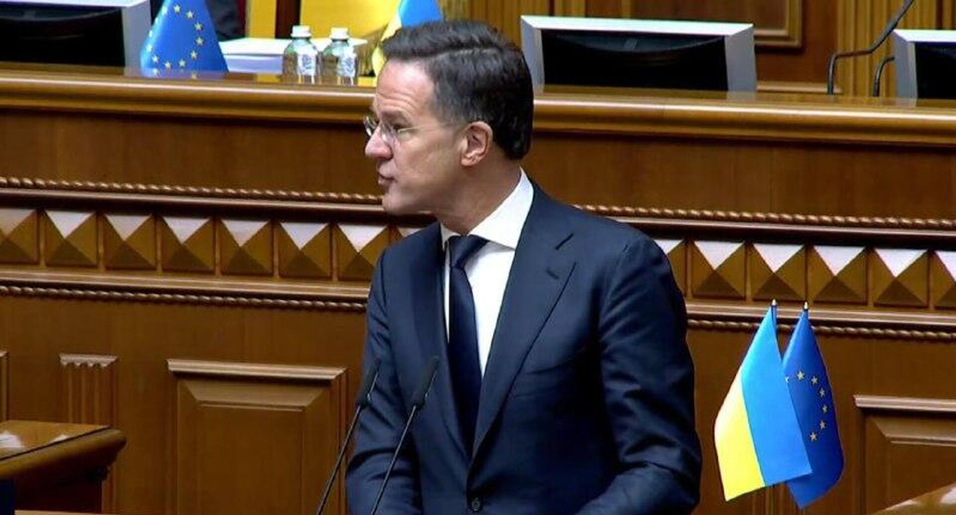 Генсек НАТО Рютте начал выступление в Верховной Раде, сообщают украинские ТГ-каналы - РИА Новости, 1920, 04.02.2026